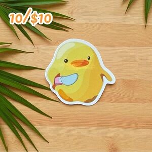 Duck with Knife Vinyl Sticker